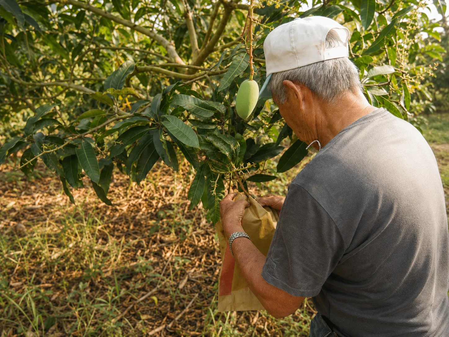 創業初期在南化果園協助農務